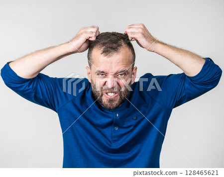 Crazy mad adult man Crazy mad adult man 128465621