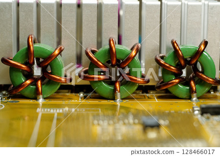 Computer microcircuit with electronic components Computer microcircuit with electronic components 128466017