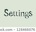 Stylized vector typography spelling settings with mechanical and creature-like elements in each letterform 128466076