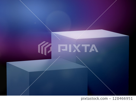 Geometric shapes podium for product display. 128466951