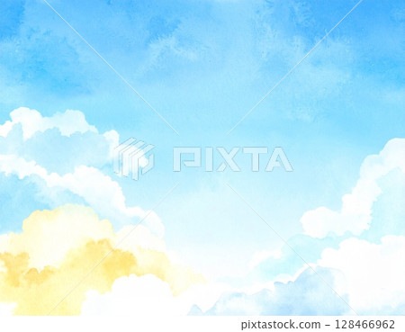 明亮的天空和雲彩插圖 128466962