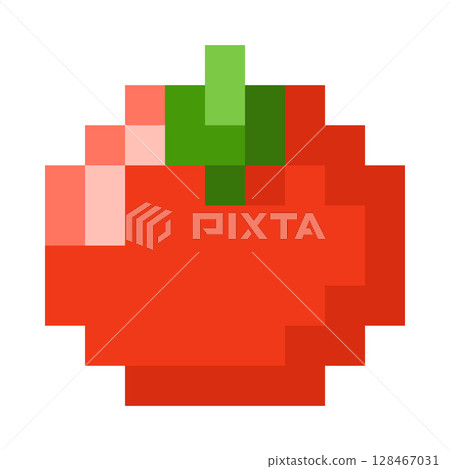 Fresh tomato vegetable pixel art vector icon, cartoon organic red plant food, natural nutrition, healthy farm product Fresh tomato vegetable pixel art vector icon, cartoon organic red plant food, natural nutrition, healthy farm product 128467031