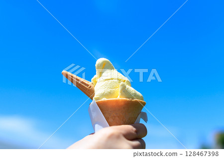 Blue sky and ice cream Blue sky and ice cream 128467398