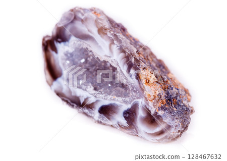 Macro mineral stone agate bud on white background Macro mineral stone agate bud on white background 128467632