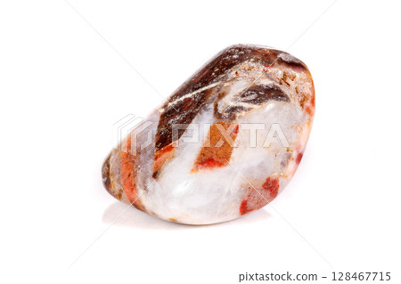 Macro mineral stone jasper on a white background Macro mineral stone jasper on a white background 128467715