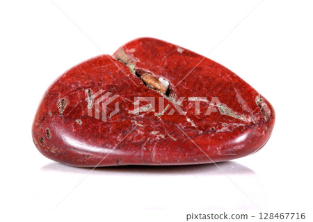 Macro mineral stone jasper on a white background Macro mineral stone jasper on a white background 128467716