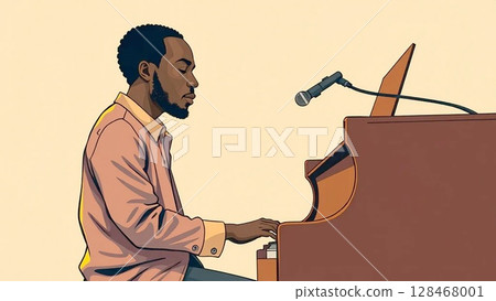 爵士鋼琴演奏家 128468001