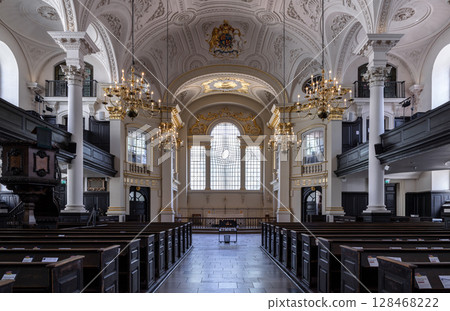 Architecture interior of St Martin-in-the-Fields is Neoclassical style. 128468222