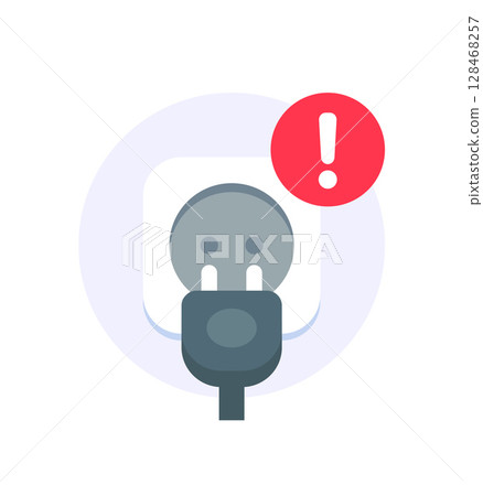 error, disconnect plug, unplug concept,flat design icon vector illustration error, disconnect plug, unplug concept,flat design icon vector illustration 128468257