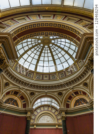 Architectural Neoclassical style found within the Barry Rooms of the National Gallery, London. 128468294