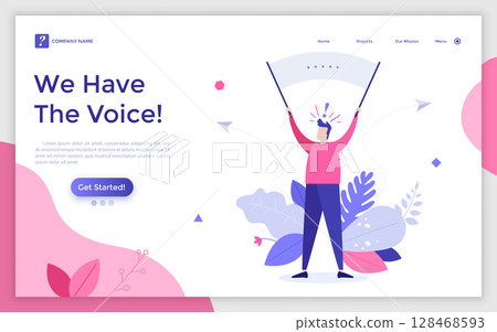 Modern Character Business Landing Page Modern Character Business Landing Page 128468593