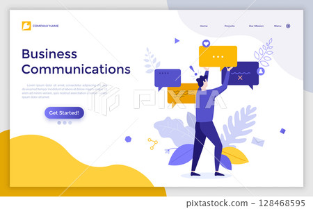 Modern Character Business Landing Page 128468595