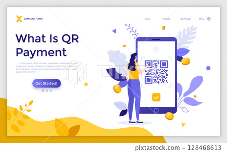 Modern Character Business Landing Page Modern Character Business Landing Page 128468613