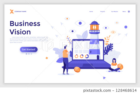 Modern Character Business Landing Page 128468614