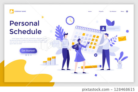 Modern Character Business Landing Page 128468615