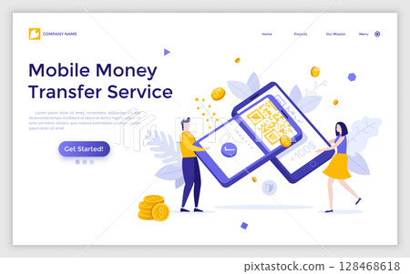 Modern Character Business Landing Page Modern Character Business Landing Page 128468618