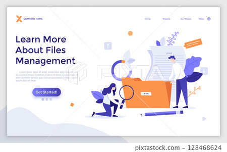 Modern Character Business Landing Page Modern Character Business Landing Page 128468624
