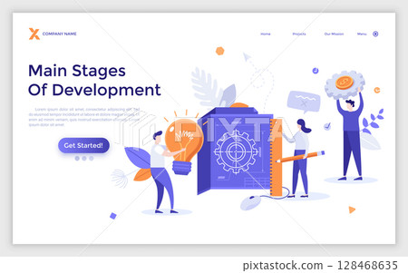 Modern Character Business Landing Page Modern Character Business Landing Page 128468635