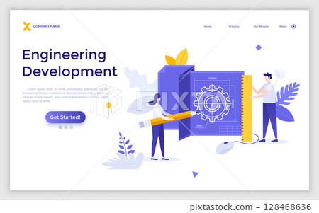 Modern Character Business Landing Page Modern Character Business Landing Page 128468636