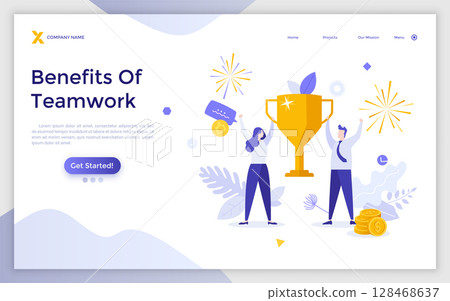 Modern Character Business Landing Page Modern Character Business Landing Page 128468637