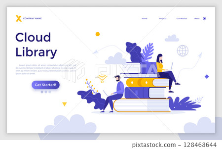 Modern Character Business Landing Page 128468644