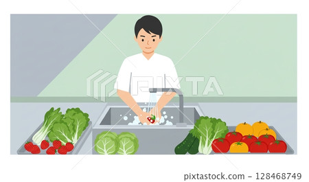 Seasonal ingredients carefully prepared! Professional chefs show off their skills Seasonal ingredients carefully prepared! Professional chefs show off their skills 128468749