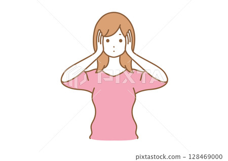 Woman hiding her ears 128469000