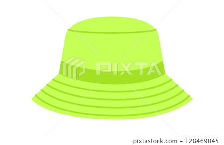 Bucket Hat side view. Summer Head Fashion accessory cap clothing technical illustration. Vector headgear for Men 128469045