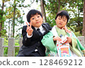 A child visiting a shrine for Shichigosan 128469212