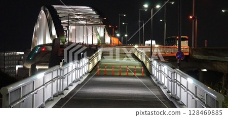 Night view of Yumemai Ohashi Night view of Yumemai Ohashi 128469885