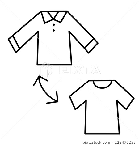 Illustration of changing clothes 128470253