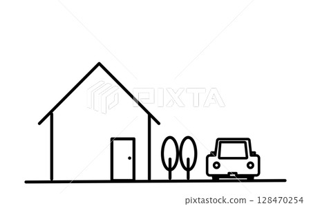 簡單的房屋外觀插圖 128470254