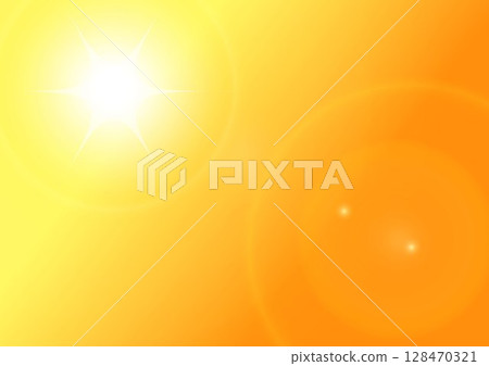 灼熱的橙色天空和太陽 灼熱的橙色天空和太陽 128470321