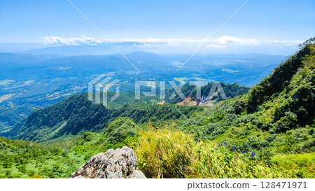 夏季攀登妙高山(從北峰頂眺望野尻湖) 夏季攀登妙高山(從北峰頂眺望野尻湖) 128471971
