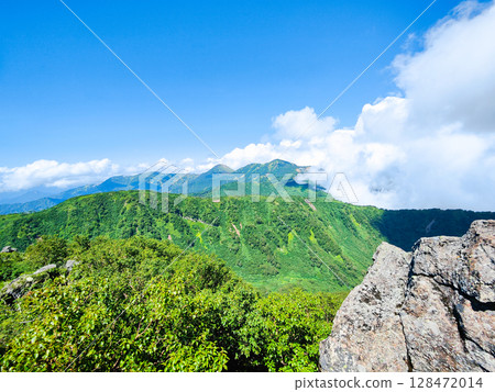夏季攀登妙高山（從北峰頂眺望燒山、火內山） 128472014