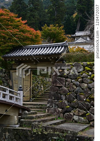 Autumn leaves of Izushi Castle 128472037