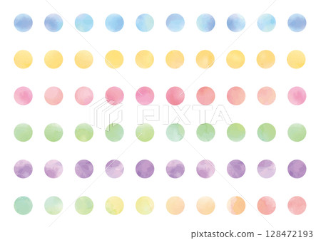 Set of 6 watercolor dotted lines Set of 6 watercolor dotted lines 128472193