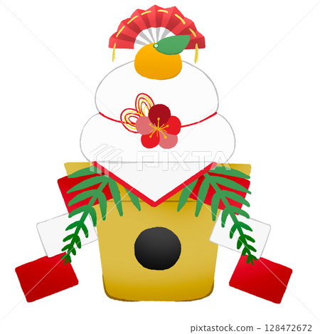 梅花裝飾的火神餅 128472672