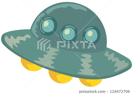 Simple UFO illustration vector material 128472706