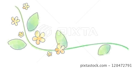 無論季節都可以使用的黃色水彩花 128472791