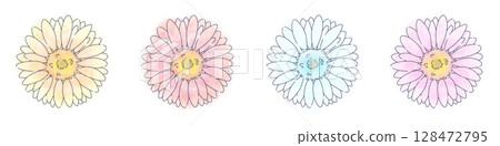 非洲菊水彩畫集 128472795