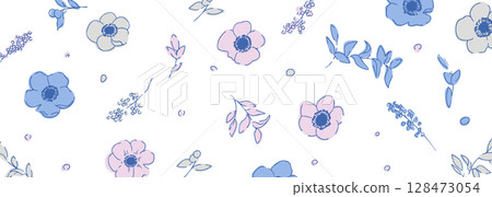 Line drawing of gerbera. Vector illustration of flowers and plants. Summer colored plant flower illustration frame. Line drawing of gerbera. Vector illustration of flowers and plants. Summer colored plant flower illustration frame. 128473054