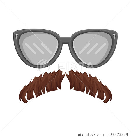 Illustration of Mustache and Glasses  128473229