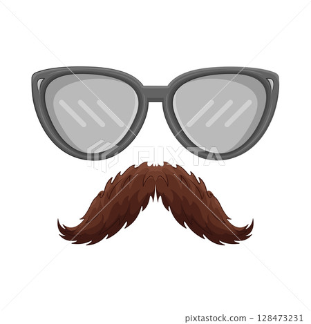 Illustration of Mustache and Glasses Illustration of Mustache and Glasses 128473231