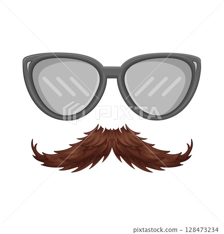 Illustration of Mustache and Glasses Illustration of Mustache and Glasses 128473234