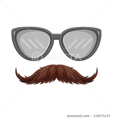 Illustration of Mustache and Glasses Illustration of Mustache and Glasses 128473237