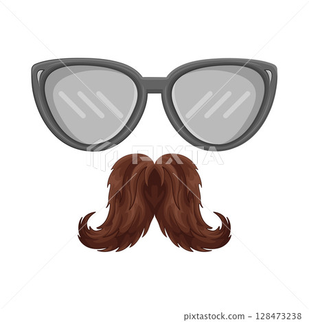 Illustration of Mustache and Glasses Illustration of Mustache and Glasses 128473238
