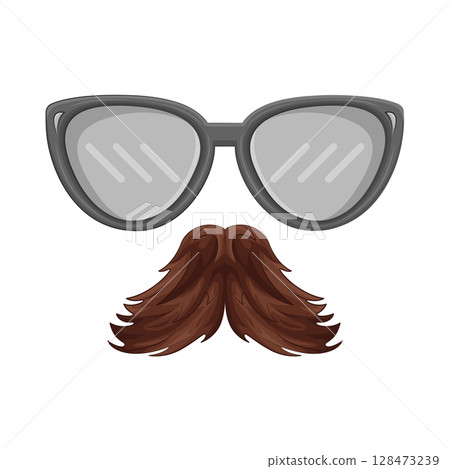 Illustration of Mustache and Glasses Illustration of Mustache and Glasses 128473239