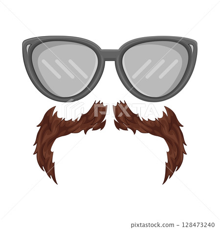 Illustration of Mustache and Glasses Illustration of Mustache and Glasses 128473240