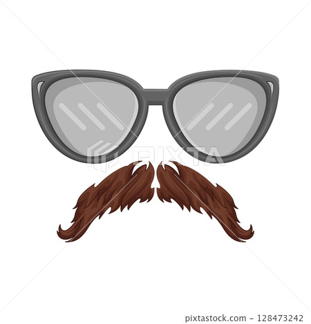 Illustration of Mustache and Glasses Illustration of Mustache and Glasses 128473242